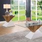 Bima II 3Pc Coffee & End Table Set FOA4746 in White & Natural