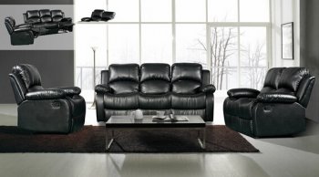 Black Vinyl Modern Motion Sofa & Loveseat Set w/Options [AMS-50000-Vista]