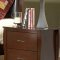 Warm Brown Cherry Finish Contemporary Bedroom w/Vinyl Insert