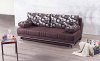 Europa Sofa Bed Convertible in Chocolate Fabric by Mobista