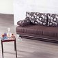 Europa Sofa Bed Convertible in Chocolate Fabric by Mobista