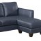 Anthony Sectional Sofa Chaise in Blue Leather Match