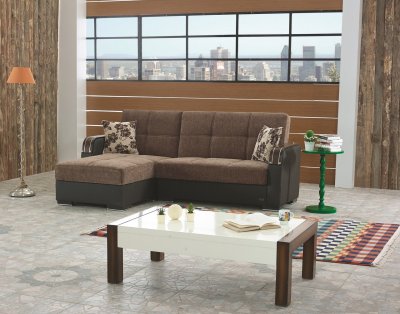 Dumont Sectional Sofa Convertible in Fabric by Empire