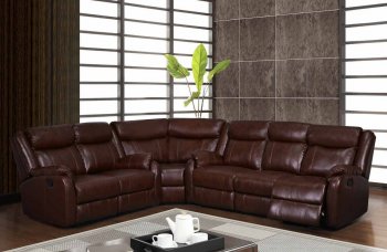 U9303 Motion Sectional Sofa in Brown Bonded Leather by Global [GFSS-U9303 Brown]