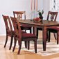 Brown Finish Classic 7Pc Dining Set w/Cushioned Seats