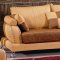 Two-Tone Camel & Brown Leather 4PC Sofa Set