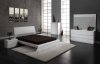 White High Gloss Finish Modern Bedroom w/Options