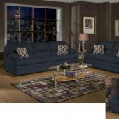 6525 Clara Sofa & Loveseat Set in Black Fabric by Chelsea