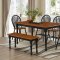 D410 Dining Set 5Pc in Cherry & Black w/Options