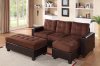 2500 Sectional Sofa Set in Dark Brown Bi Cast & Brown Microfiber