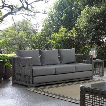 Aura Outdoor Patio Sofa 2923 in Gray by Modway w/Options [MWOUT-EEI-2923-GRY-GRY Aura]