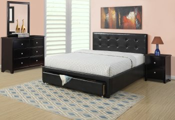 F9313 Bedroom Set by Boss w/ Black Faux Leather Upholstered Bed [PXBS-F9313]