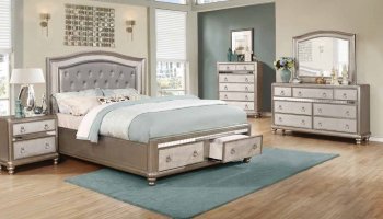 Bling Game Bedroom 204180 in Platinum w/Storage Bed by Coaster [CRBS-204180Q-Bling-Game]