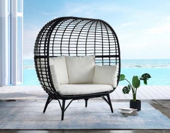 Penelope Patio Lounge Chair OT01099 in Cream & Black by Acme [AMOUT-OT01099 Penelope]