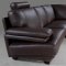 Brown Leather Modern Sectional Sofa w/Headrests