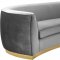 Julian Sofa 620 in Grey Velvet Fabric by Meridian w/Options