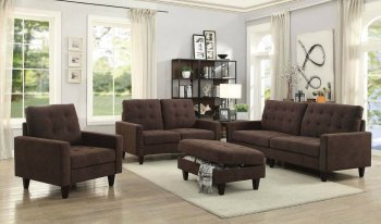 Nate Sofa 50250 in Chocolate Fabric by Acme w/Options [AMS-50250 Nate]