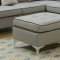 F6998 Sectional Sofa in Light Gray Fabric w/ Ottoman by Boss