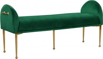 Owen Bench 144 in Green Velvet Fabric by Meridian [MRBN-144 Owen Green]