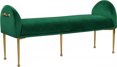 Owen Bench 144 in Green Velvet Fabric by Meridian