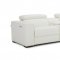 Picasso Power Motion Sectional Sofa in White Leather by J&M