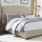 100-BR Upholstered Shelter Bed Natural Linen Fabric by Liberty