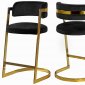 Stephanie Counter Stool 796 Set of 2 Black Velvet by Meridian