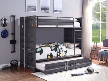 Cargo Twin/Twin Bunk Bed 37890 in Gunmetal by Acme [AMKB-37890 Cargo]