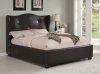 300192 Upholstered Bed by Coaster in Dark Brown Faux Leather