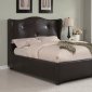 300192 Upholstered Bed by Coaster in Dark Brown Faux Leather