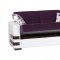 Safir Sofa Bed in Purple Microfiber by Rain w/Optional Items