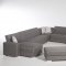 Cream Leatherette Modern Sectional Sofa w/Optional Ottoman