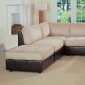 Leather and Microfiber Two-Tone Sectional Sofa