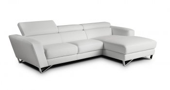 Sparta Mini Sectional Sofa in White Full Leather by J&M [JMSS-Sparta Mini White]