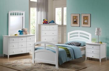 San Marino Kids Bedroom 4Pc Set 19150 in White by Acme w/Options [AMKB-19150 San Marino]