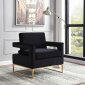 Noah Accent Chair 511 in Black Velvet Fabric by Meridian