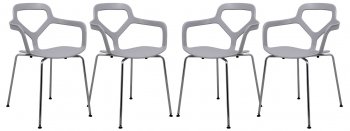 Carney Set of 4 Dining Chairs CC21LGR in Light Gray - LeisureMod [LMDC-CC21LGR-Carney Light Gray]