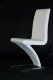 White Leatherette Set of 4 Modern Dining Chairs w/Chrome Base