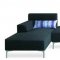 Manhattan 421009 Sectional Sofa in Black Fabric by New Spec