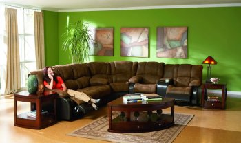 Brown Specially Treated Microfiber Sectional W/Recliner Seat [CRSS-500623-Ronan]