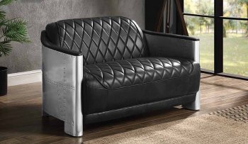 Sedna Loveseat LV01983 in Black Top Grain Leather by Acme [AMS-LV01983 Sedna]