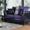 Kaelyn Sofa & Loveseat SM4050 in Purple & Black