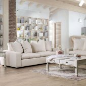 Acmar Sofa SM9103 in Cream Linen-Like Fabric w/Options