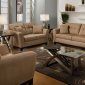 Latte Microfiber Modern Sofa & Loveseat Set w/Optional Items