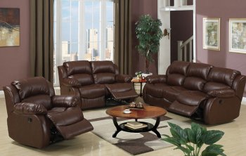 Brown Bonded Leather Contemporary Motion Recliner Sofa [PXS-F7732]