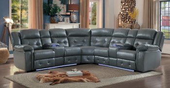 Kalmar Power Reclining Sectional 8255GY in Gray by Homelegance [HESS-8255GY-Kalmar]