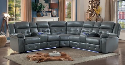 Kalmar Power Reclining Sectional 8255GY in Gray by Homelegance