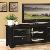 700726 TV Stand in Black by Coaster w/Chambered Drawer Fronts