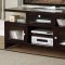 Deep Rich Merlot Finish Traditional TV Stand w/Reeded Glass