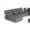 Panorama Sectional Sofa in Grey Fabric & White Leather by VIG